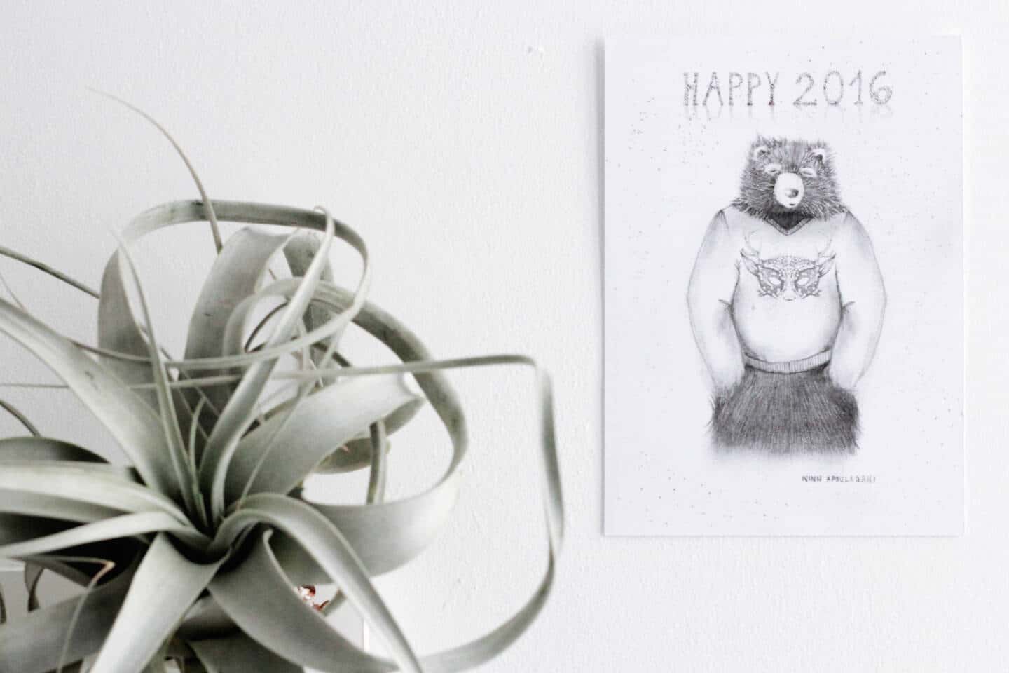 Carte de Voeux 2016 Ninn Apouladaki // Hëllø Blogzine www.hello-hello.fr