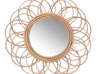 miroir rotin vintage