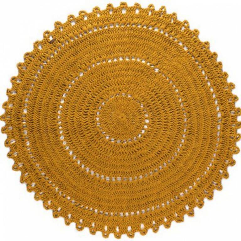 tapis gypsy en jute rond jaune varanasi // Hëllø Blogzine blog deco & lifestyle www.hello-hello.fr