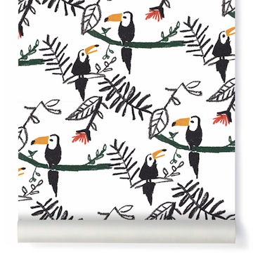 Papier peint toucans //Hëllø Blogzine blog deco & lifestyle www.hello-hello.fr #tropical #tropicool #toucan #papierpeint #wallpaper