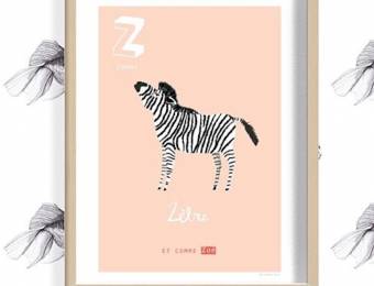 Affiche enfant personnalisable Z comme zanimaux // Hëllø Blogzine blog deco & lifestyle www.hello-hello.fr #poster #affiche #kidsprint