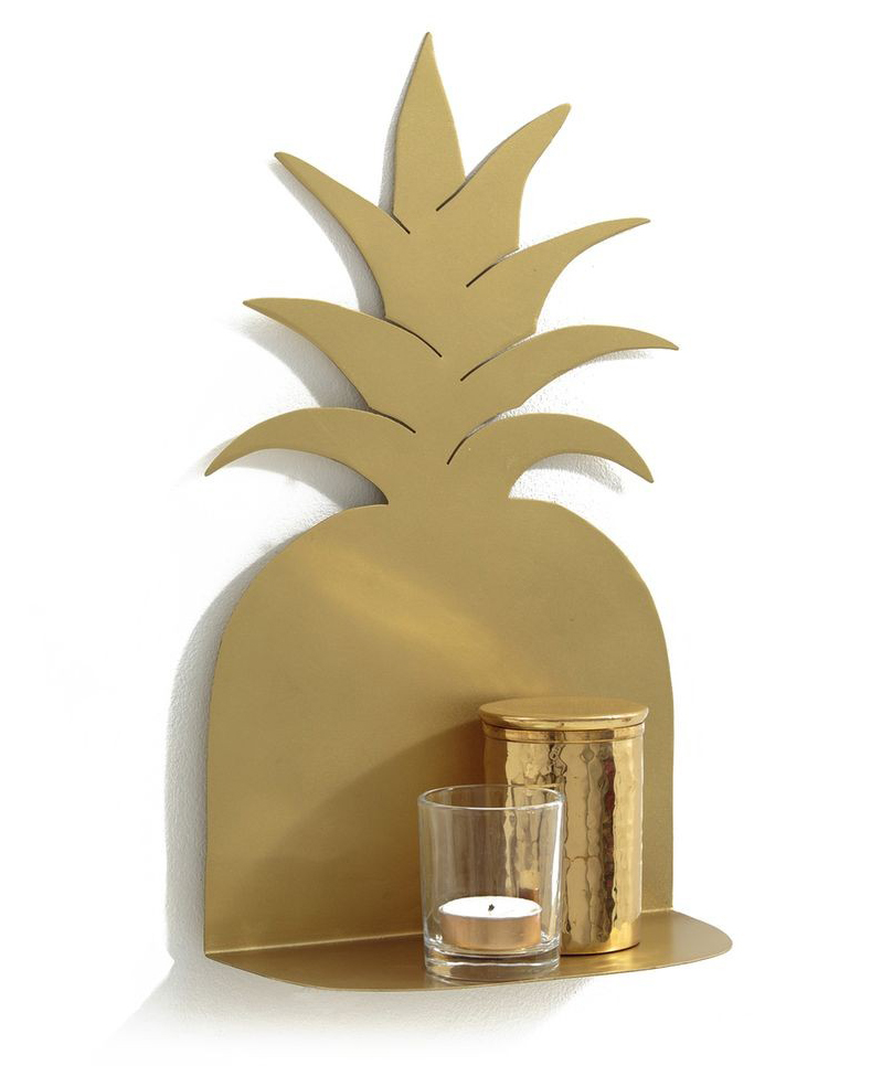 Etagère ananas gold. Collection déco printemps / été 2018 La Redoute Intérieurs // Hëllø Blogzine blog deco & lifestyle www.hello-hello.fr