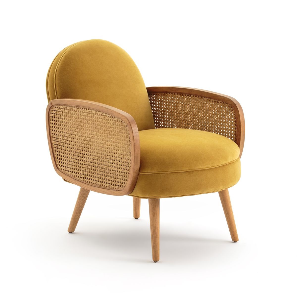 Fauteuil accoudoirs en cannage. Collection déco printemps / été 2018 La Redoute Intérieurs // Hëllø Blogzine blog deco & lifestyle www.hello-hello.fr