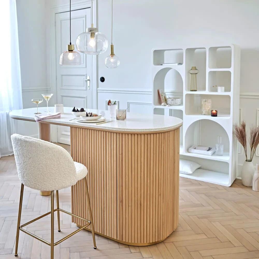Meuble étagère niche blanc effet béton