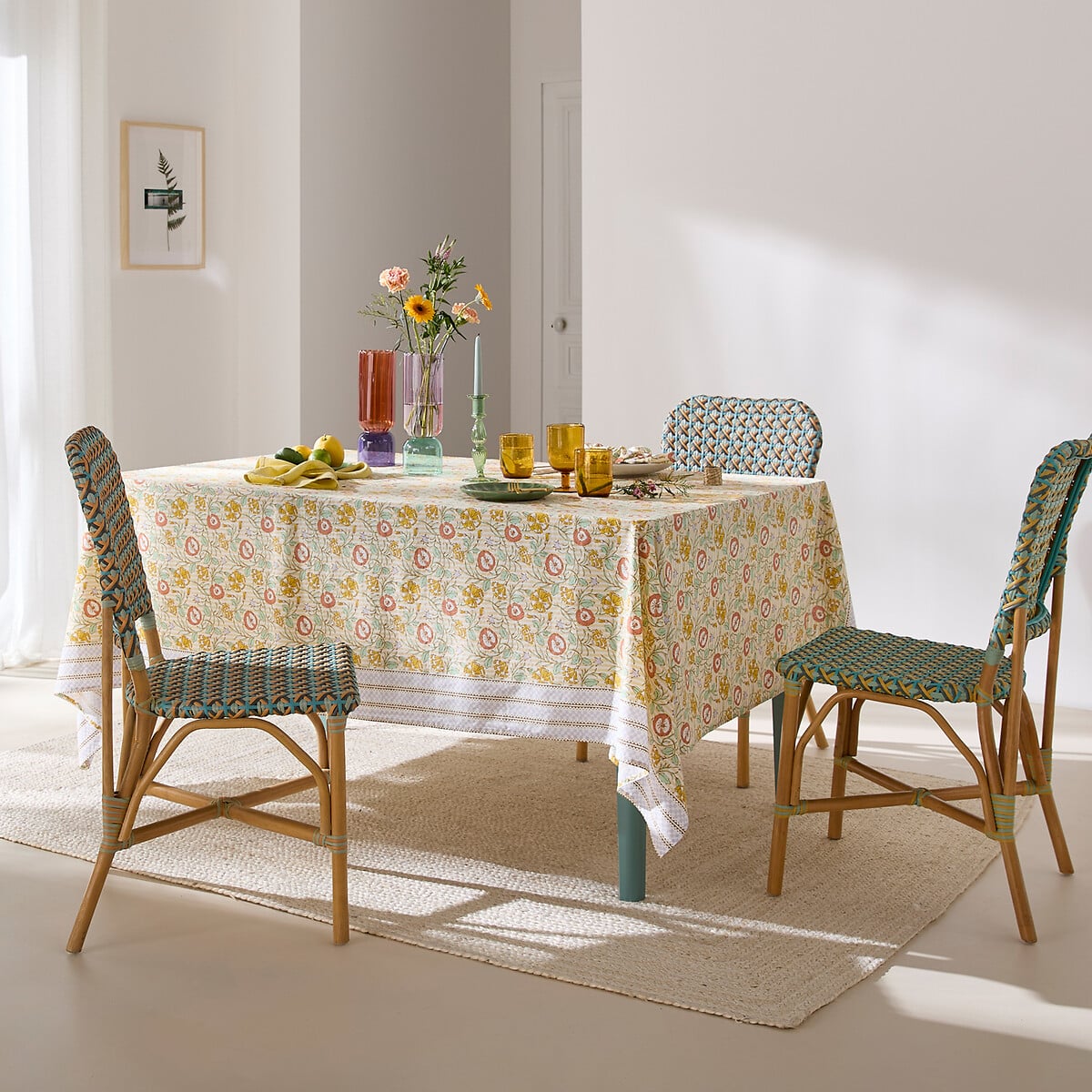 Nappe fleurie en coton style blockprint indien // Hellø Blogzine blog deco & lifestyle www.hello-hello.fr