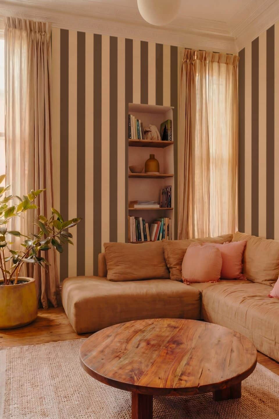 Papier peint rayé - Déco rayures // Hellø Blogzine blog deco & lifestyle www.hello-hello.fr
