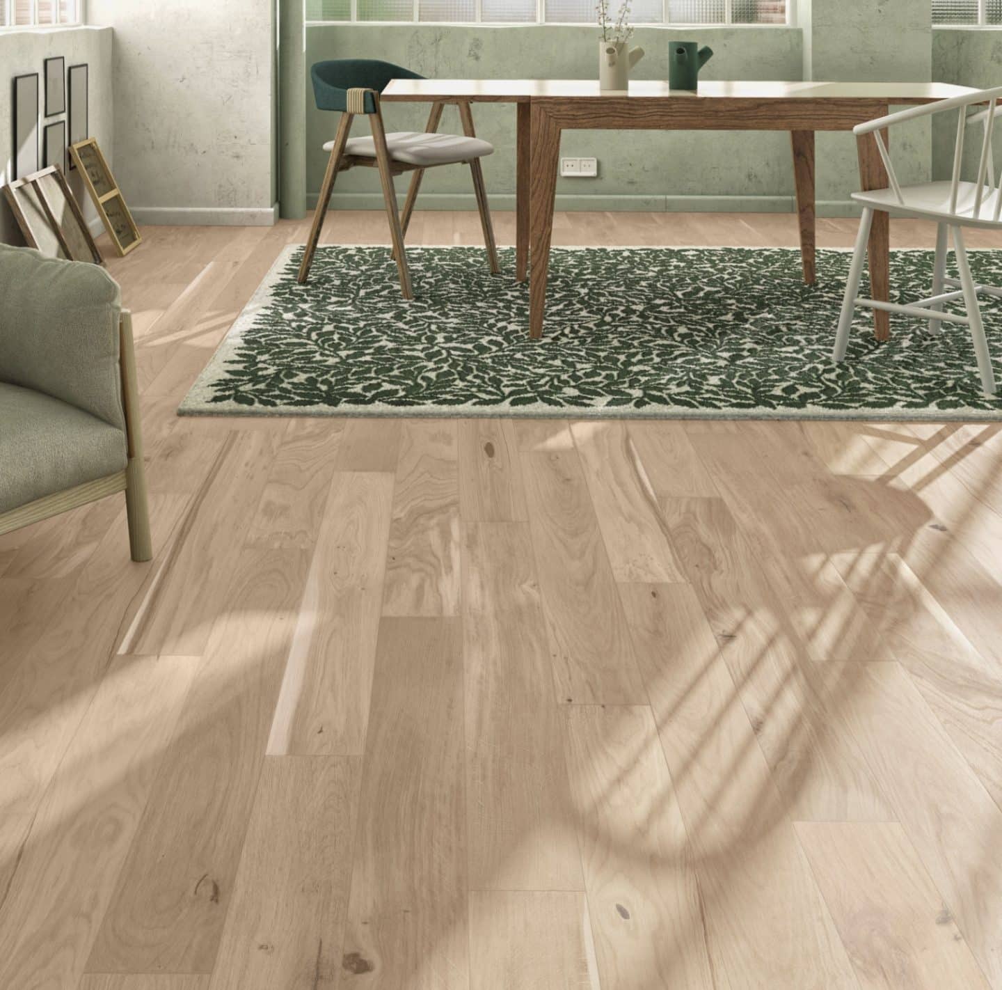 Parquet flottant chêne clair posé dans un salon moderne // Hëllø Blogzine www.hello-hello.fr