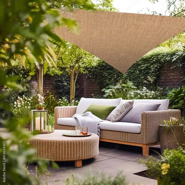 Alternative déco au parasol, les voiles d'ombrage en jute et camouflage apportent une ombre naturelle et du style à votre terrasse ou jardin. Découvrez nos 8 modèles coup de cœur. 🌿☀️ // Hëllø Blogzine blog deco & lifestyle www.hello-hello.fr